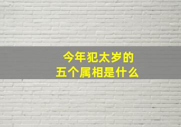 今年犯太岁的五个属相是什么