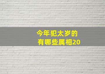 今年犯太岁的有哪些属相20