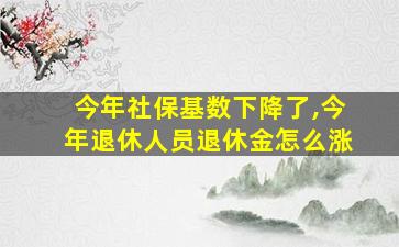 今年社保基数下降了,今年退休人员退休金怎么涨