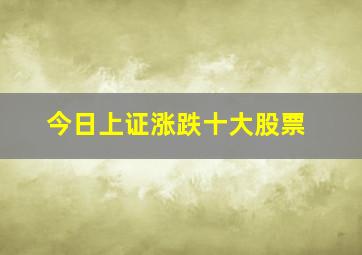 今日上证涨跌十大股票