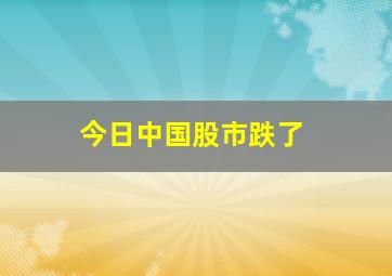 今日中国股市跌了