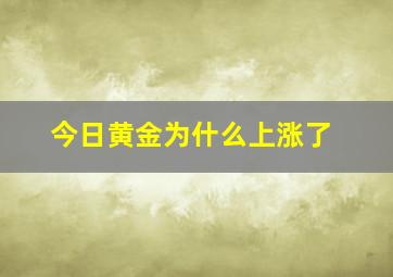 今日黄金为什么上涨了