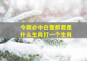 今期必中白面郎君是什么生肖打一个生肖