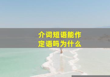 介词短语能作定语吗为什么