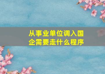 从事业单位调入国企需要走什么程序