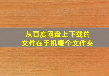 从百度网盘上下载的文件在手机哪个文件夹