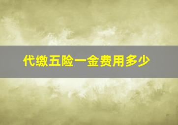 代缴五险一金费用多少