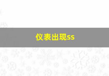 仪表出现ss