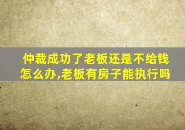 仲裁成功了老板还是不给钱怎么办,老板有房子能执行吗