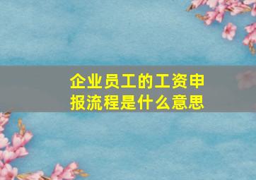 企业员工的工资申报流程是什么意思