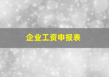 企业工资申报表