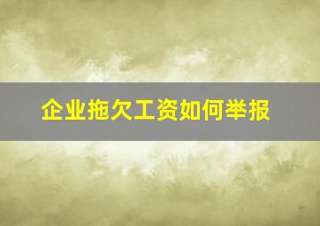 企业拖欠工资如何举报