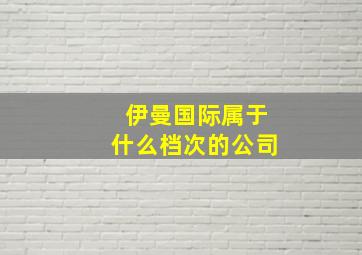 伊曼国际属于什么档次的公司