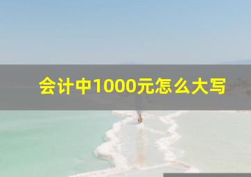 会计中1000元怎么大写