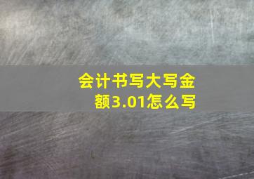 会计书写大写金额3.01怎么写