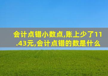 会计点错小数点,账上少了11.43元,会计点错的数是什么