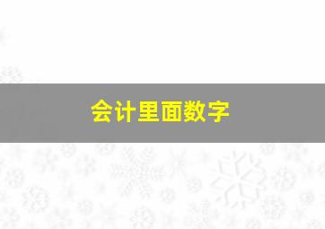 会计里面数字