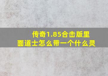 传奇1.85合击版里面道士怎么带一个什么灵