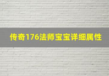 传奇176法师宝宝详细属性