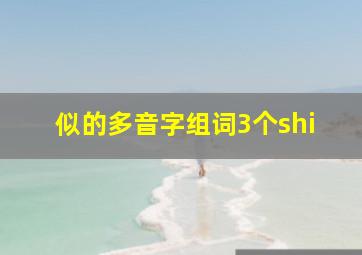 似的多音字组词3个shi