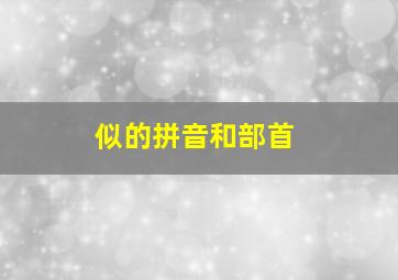 似的拼音和部首