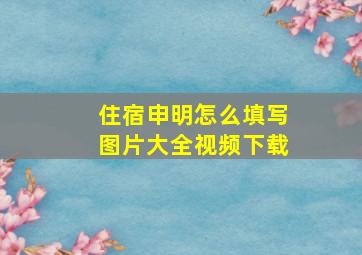 住宿申明怎么填写图片大全视频下载