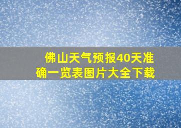 佛山天气预报40天准确一览表图片大全下载