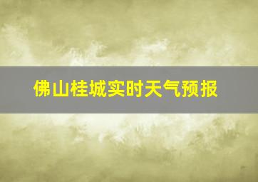 佛山桂城实时天气预报