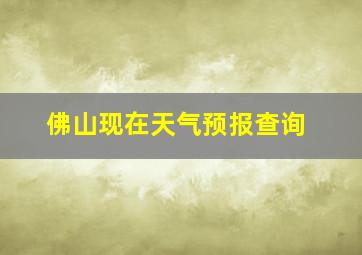 佛山现在天气预报查询