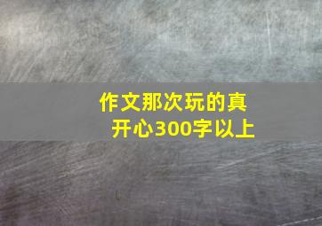 作文那次玩的真开心300字以上