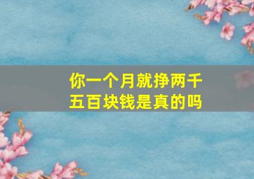 你一个月就挣两千五百块钱是真的吗