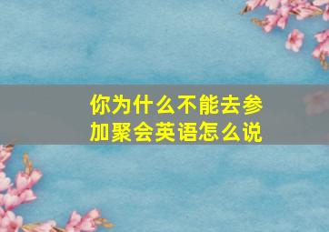 你为什么不能去参加聚会英语怎么说