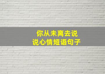 你从未离去说说心情短语句子