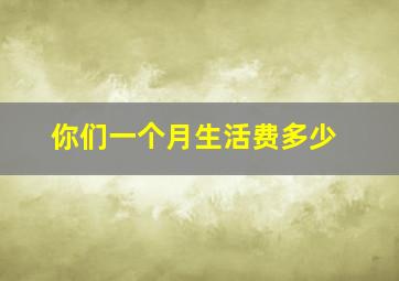 你们一个月生活费多少