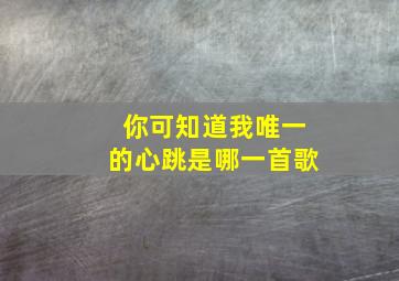 你可知道我唯一的心跳是哪一首歌