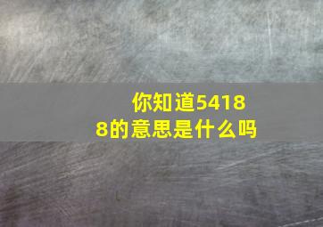 你知道54188的意思是什么吗