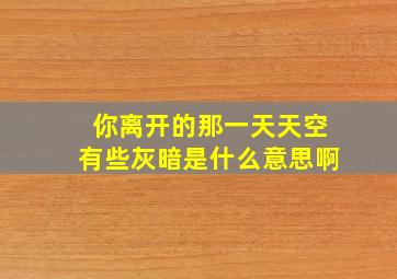 你离开的那一天天空有些灰暗是什么意思啊