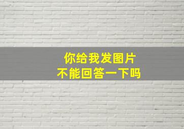 你给我发图片不能回答一下吗