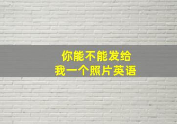 你能不能发给我一个照片英语