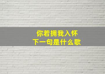 你若拥我入怀下一句是什么歌