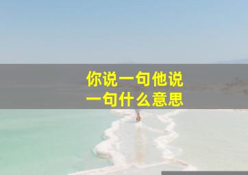 你说一句他说一句什么意思