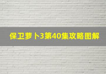 保卫萝卜3第40集攻略图解