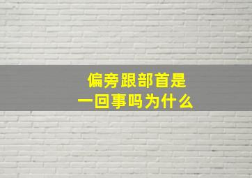 偏旁跟部首是一回事吗为什么