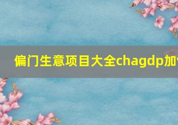 偏门生意项目大全chagdp加v