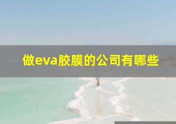 做eva胶膜的公司有哪些