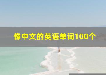 像中文的英语单词100个