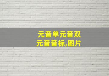 元音单元音双元音音标,图片