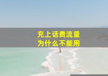 充上话费流量为什么不能用