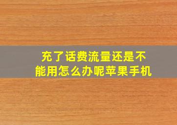 充了话费流量还是不能用怎么办呢苹果手机