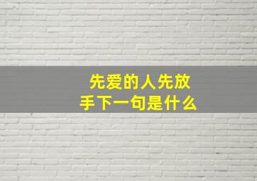 先爱的人先放手下一句是什么